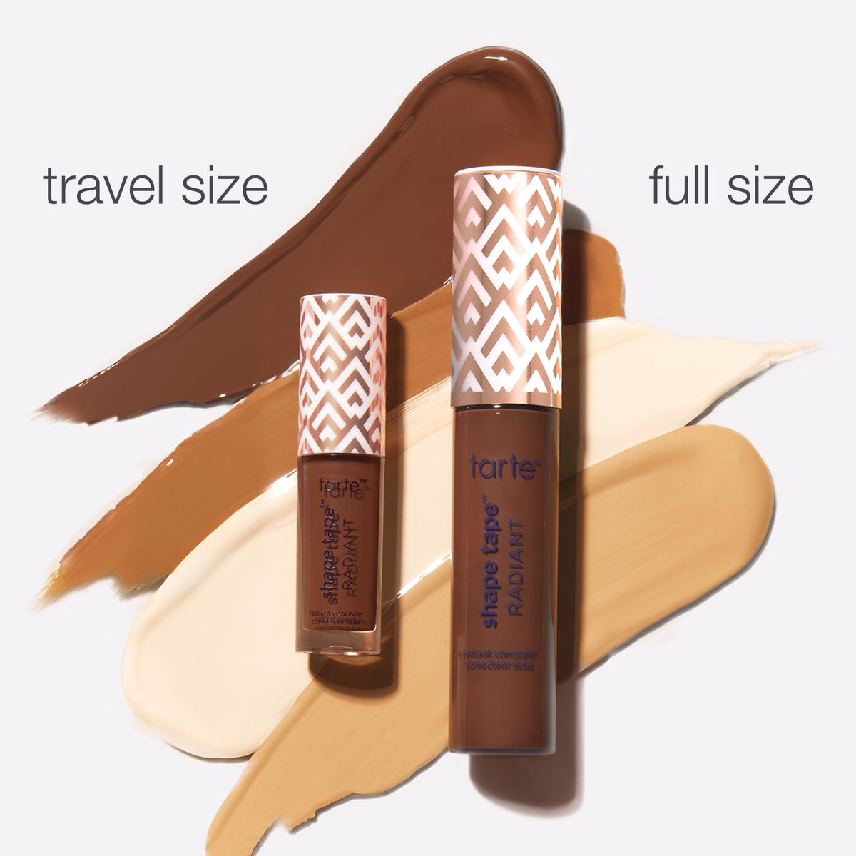 tarte shape tape packaging label detail emphasizing clean formula