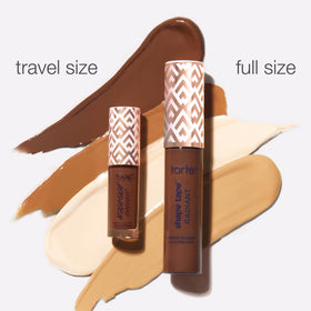 tarte shape tape packaging label detail emphasizing clean formula