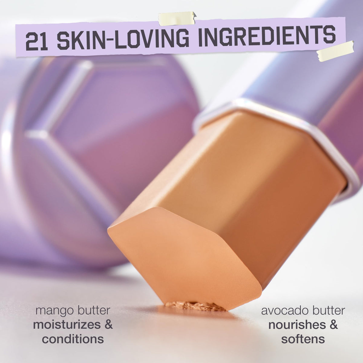 tarte label close-up highlighting 50%+ skin-loving ingredients and hydrating benefits