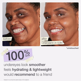 tarte concealer swatch on skin demonstrates full coverage and natural matte result