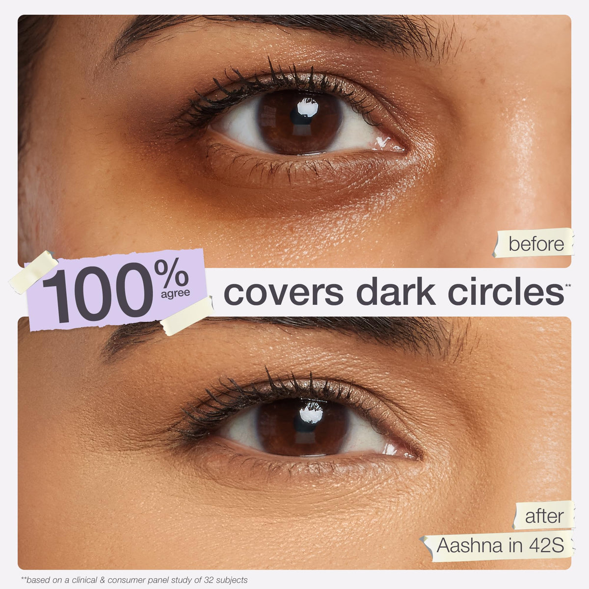 tarte Shape Tape swiped streak demonstrating full-coverage pigment and easy blending