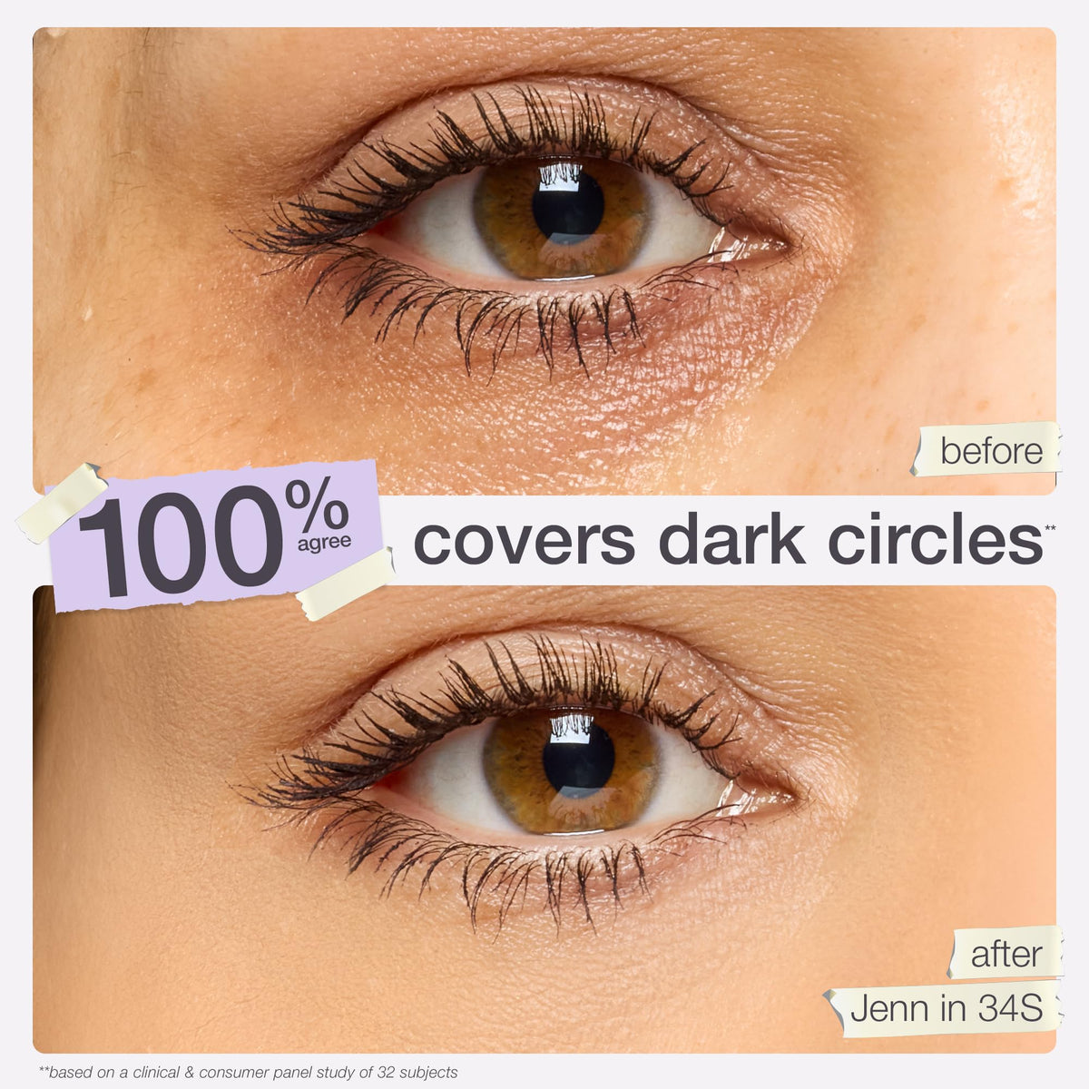 tarte swiped concealer texture on skin, shows creamy blendable coverage