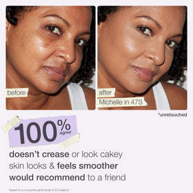 tarte Shape Tape being applied under eye showing brightening and crease resistance
