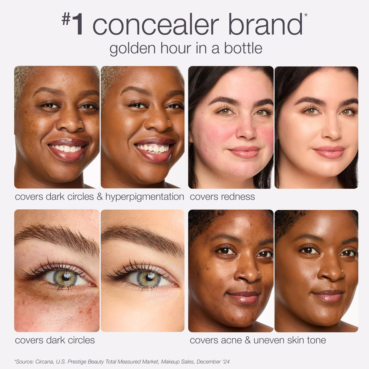 tarte shape tape under-eye application showing brightened results