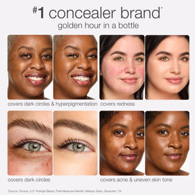 tarte shape tape under-eye application showing brightened results