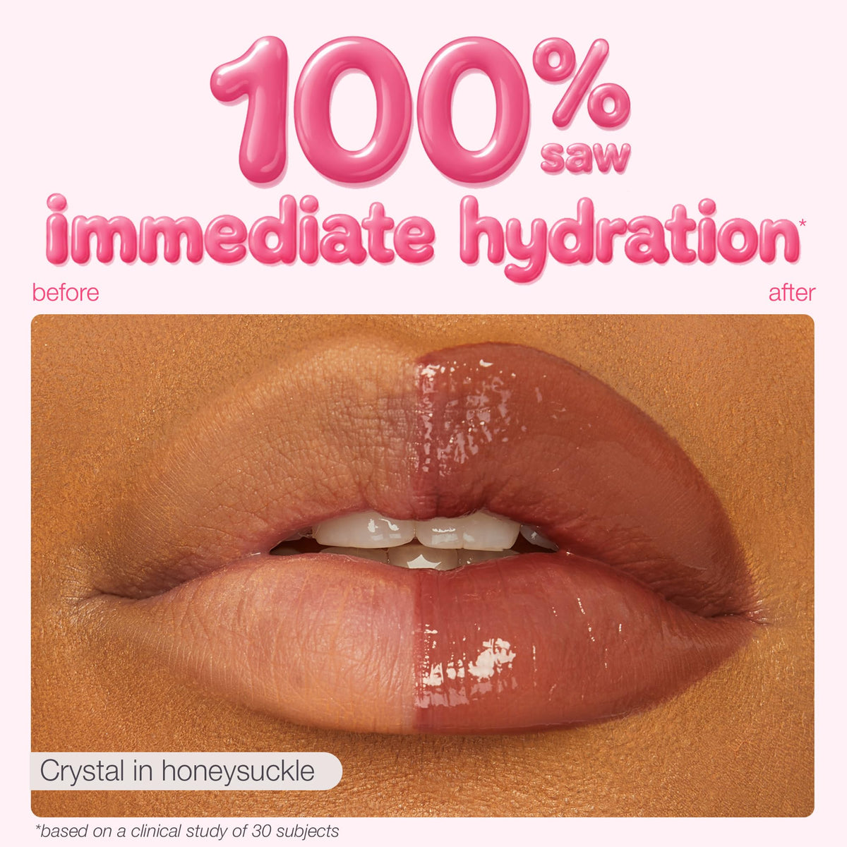 tarte product beside ruler to show full-size dimensions and portable benefit
