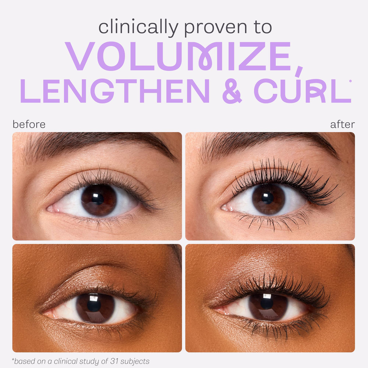 tarte mascara held in hand to show size and portability, ideal for on-the-go touchups