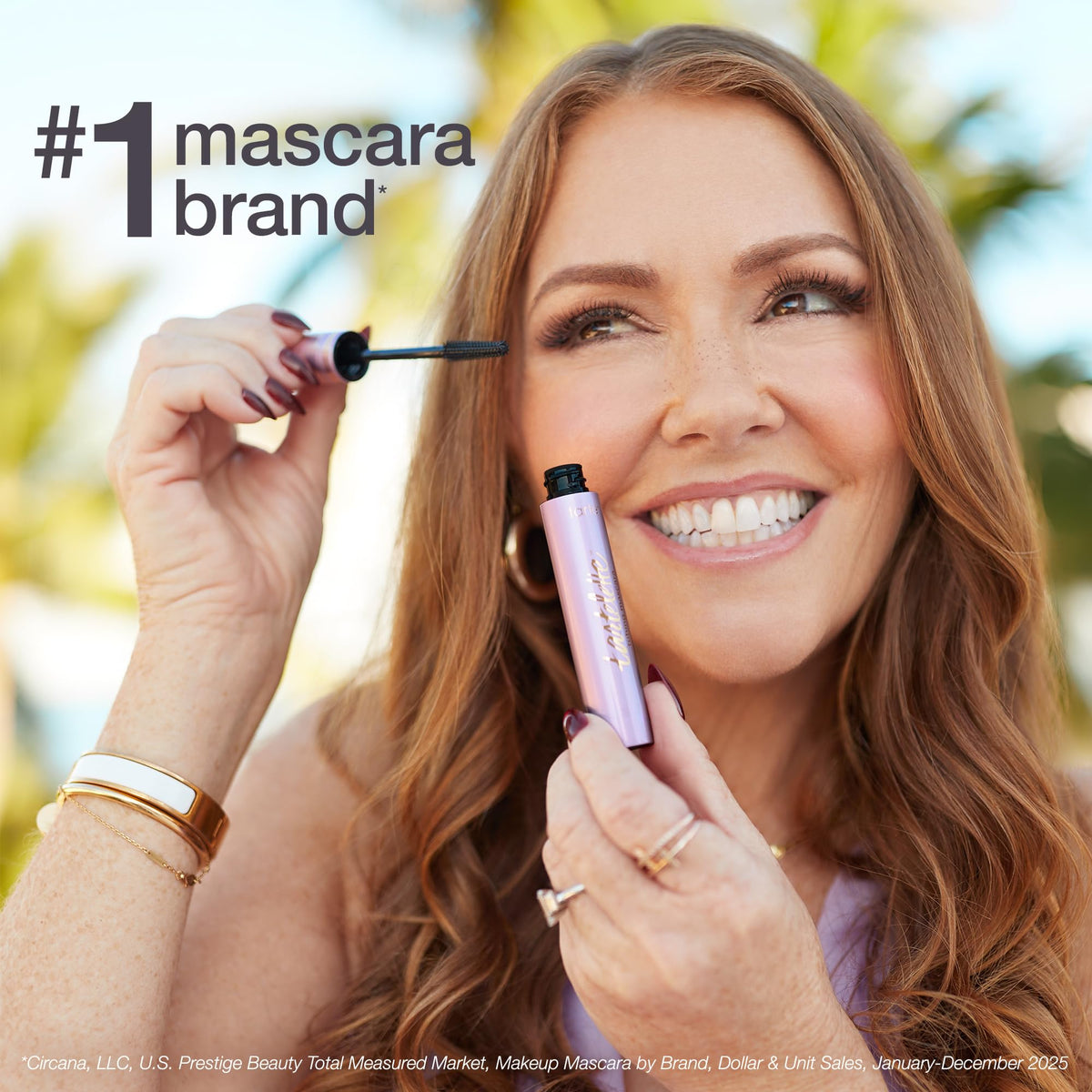 tarte closed mascara tube and cap showing sleek design and travel-friendly benefit