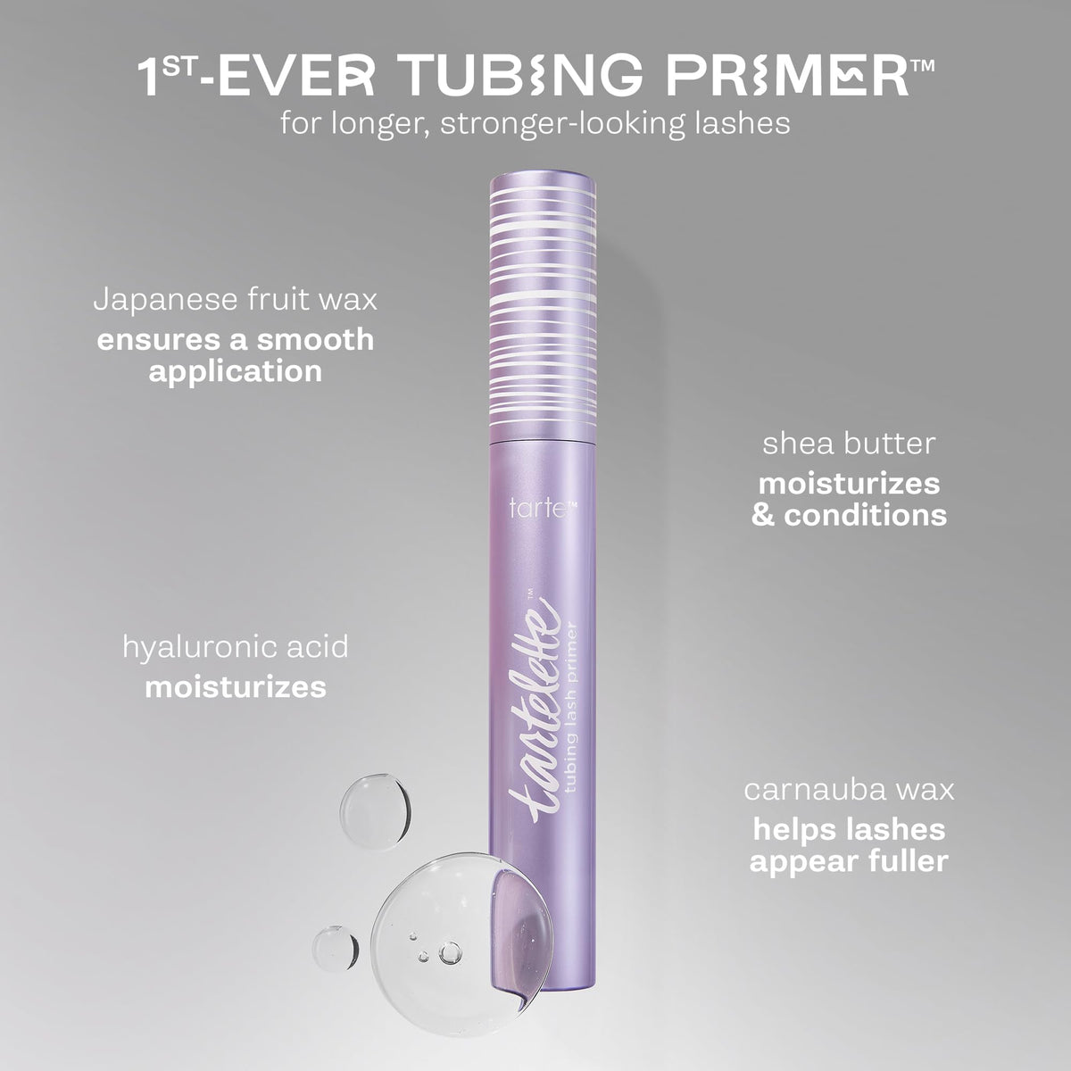 tarte primer styled on vanity with other tools for lifestyle appeal and routine integration