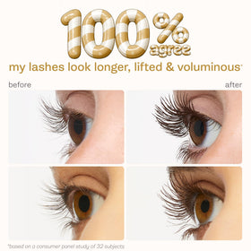 tarte close-up of swiped lashes showing extension-like length and defined lift