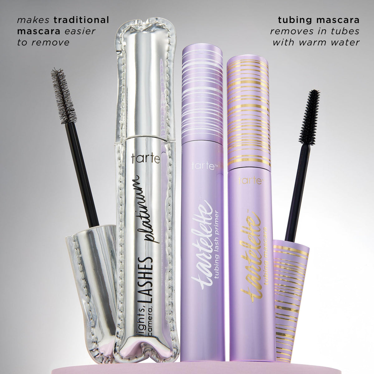 tarte primer next to a coin for size comparison, conveys travel-friendly convenience