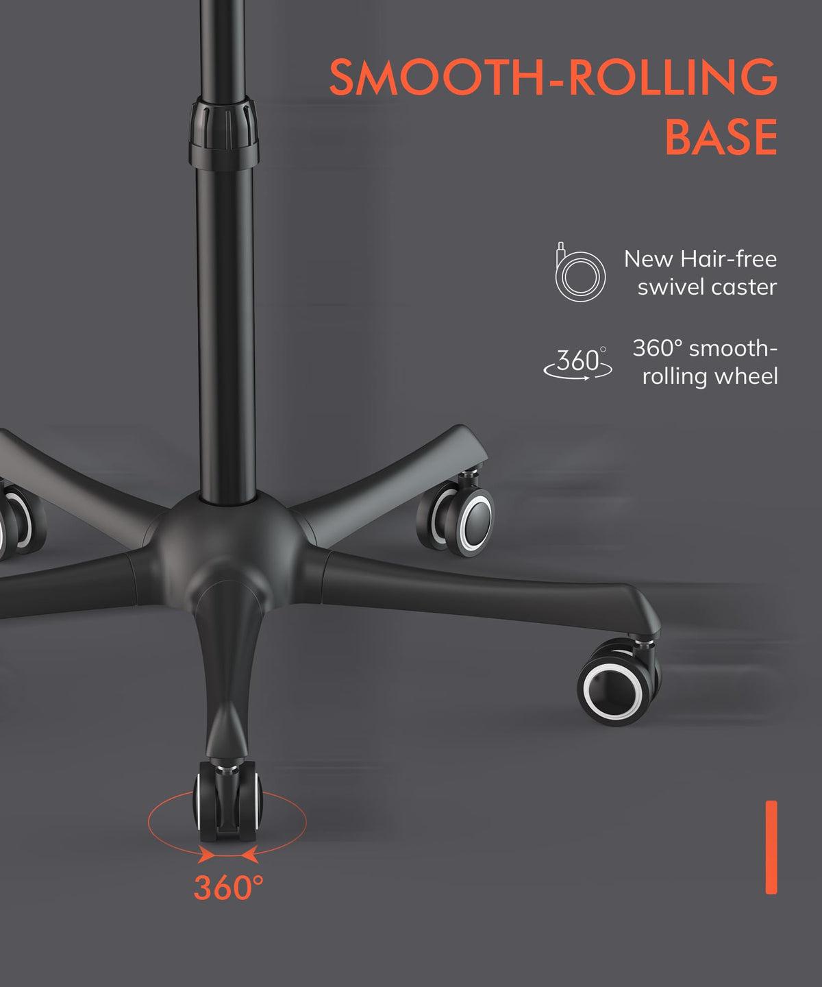 TASALON telescoping stand extended to demonstrate adjustable height and comfort