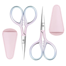 TaShow front view pink scissors set showing compact grooming kit benefit