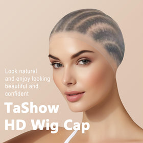 TaShow lifestyle vanity scene with cap and wig ready for styling, fast prep benefit