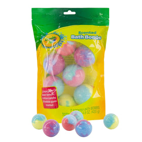 Taste Beauty Crayola front packaging showing seven colorful bath bombs and branding