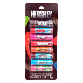 Taste Beauty Hershey front packaging showing all eight colorful tubes and flavors