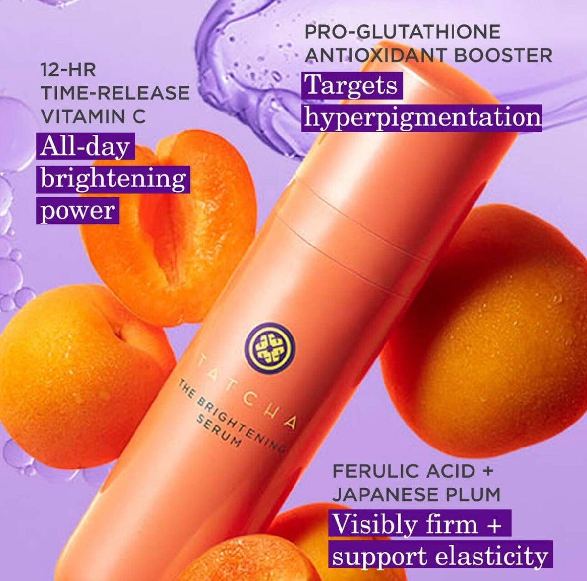 TATCHA 30 ml bottle in hand demonstrating product size and travel friendliness