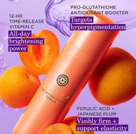 TATCHA 30 ml bottle in hand demonstrating product size and travel friendliness
