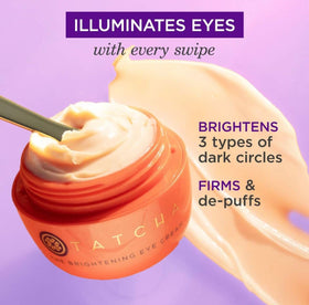 TATCHA eye cream open showing silky texture and smooth absorption benefit
