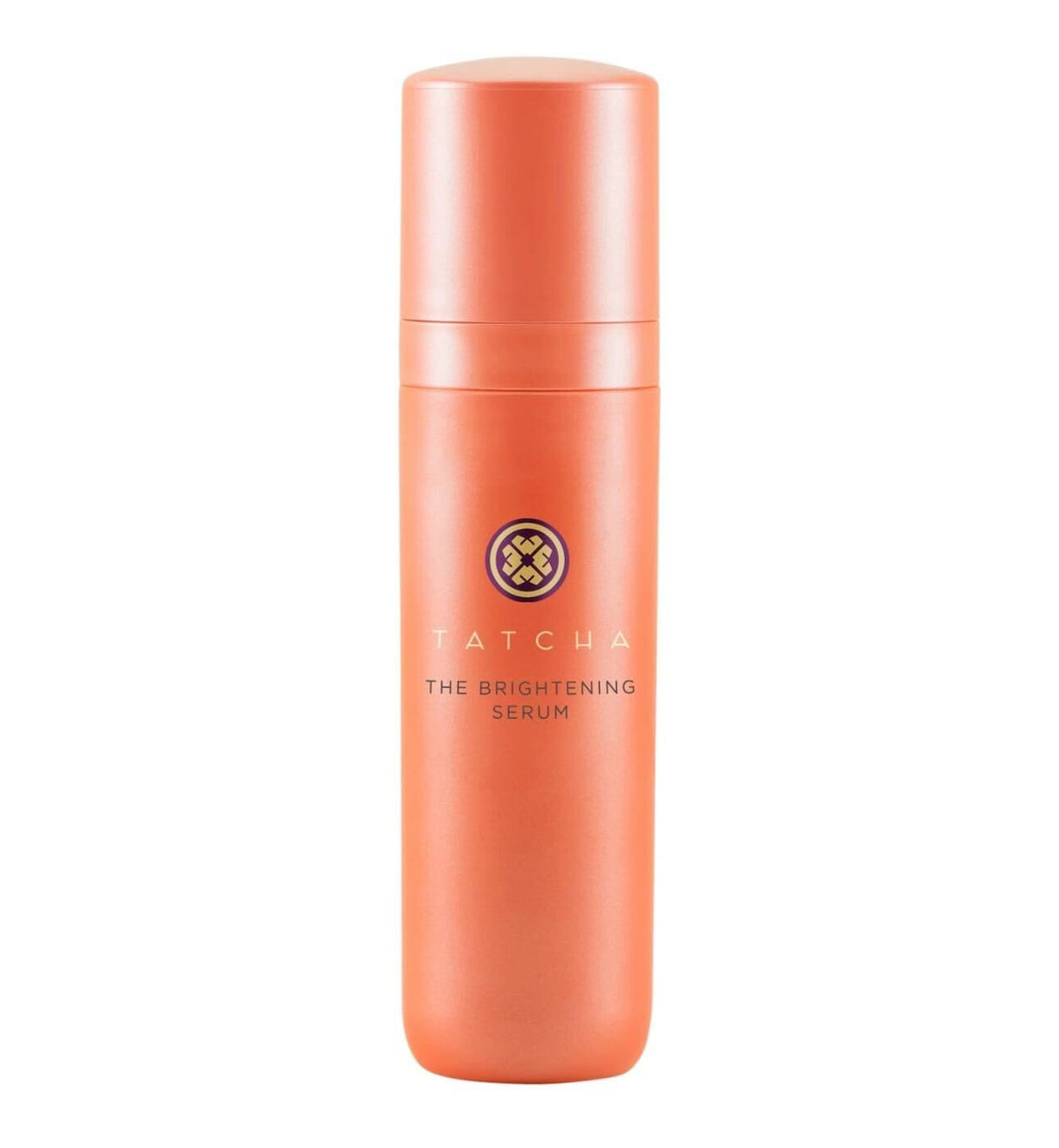 TATCHA front bottle view showing compact brightening serum packaging and shelf appeal