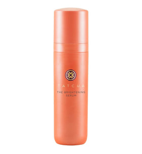 TATCHA front bottle view showing compact brightening serum packaging and shelf appeal