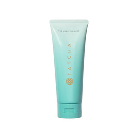 TATCHA front bottle shot showing sleek cleanser packaging and clear branding, appealing presentation