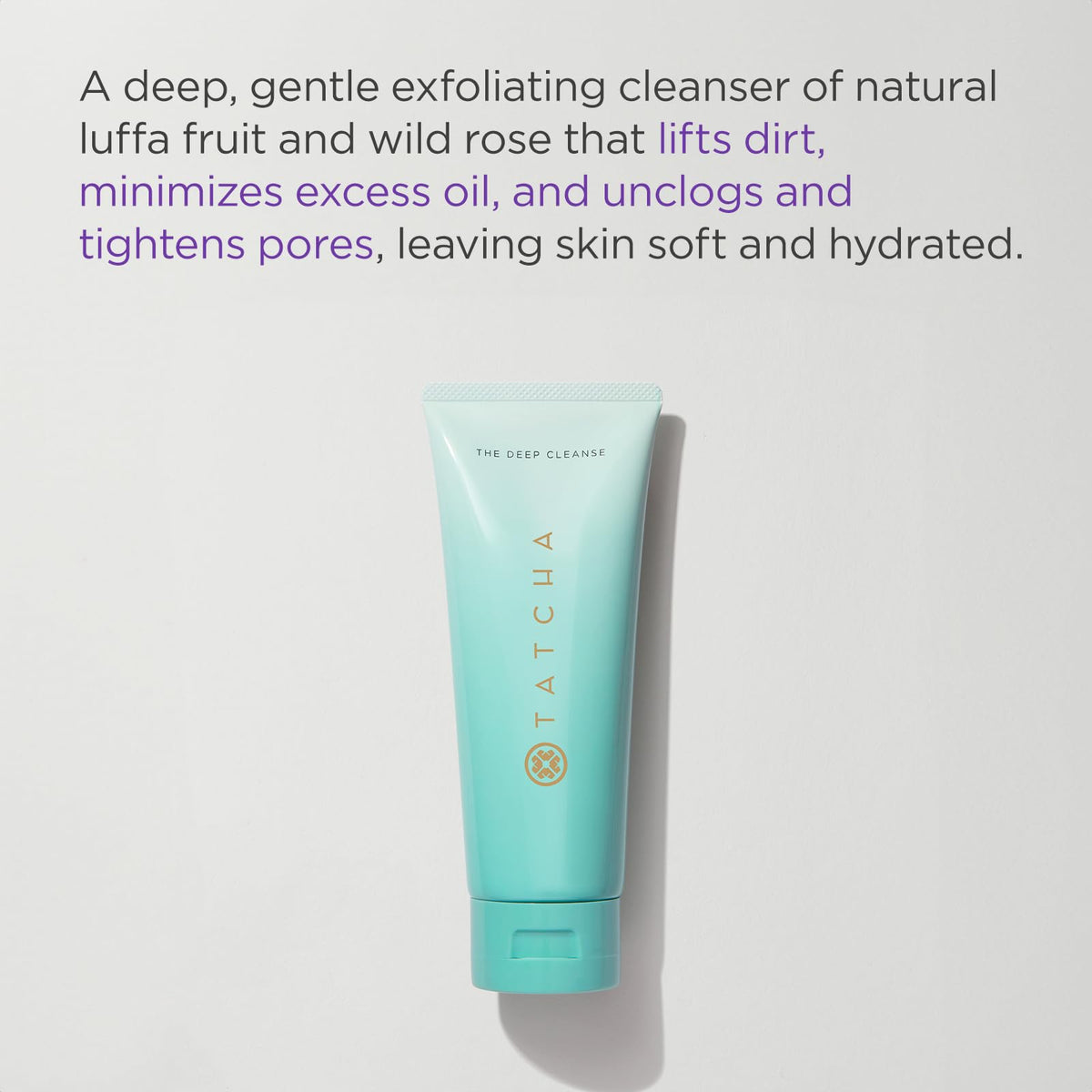 TATCHA natural luffa fibers detail illustrating physical exfoliant for pore-clearing benefits
