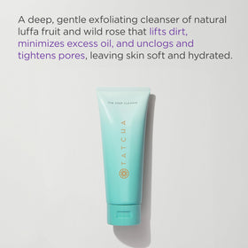 TATCHA natural luffa fibers detail illustrating physical exfoliant for pore-clearing benefits