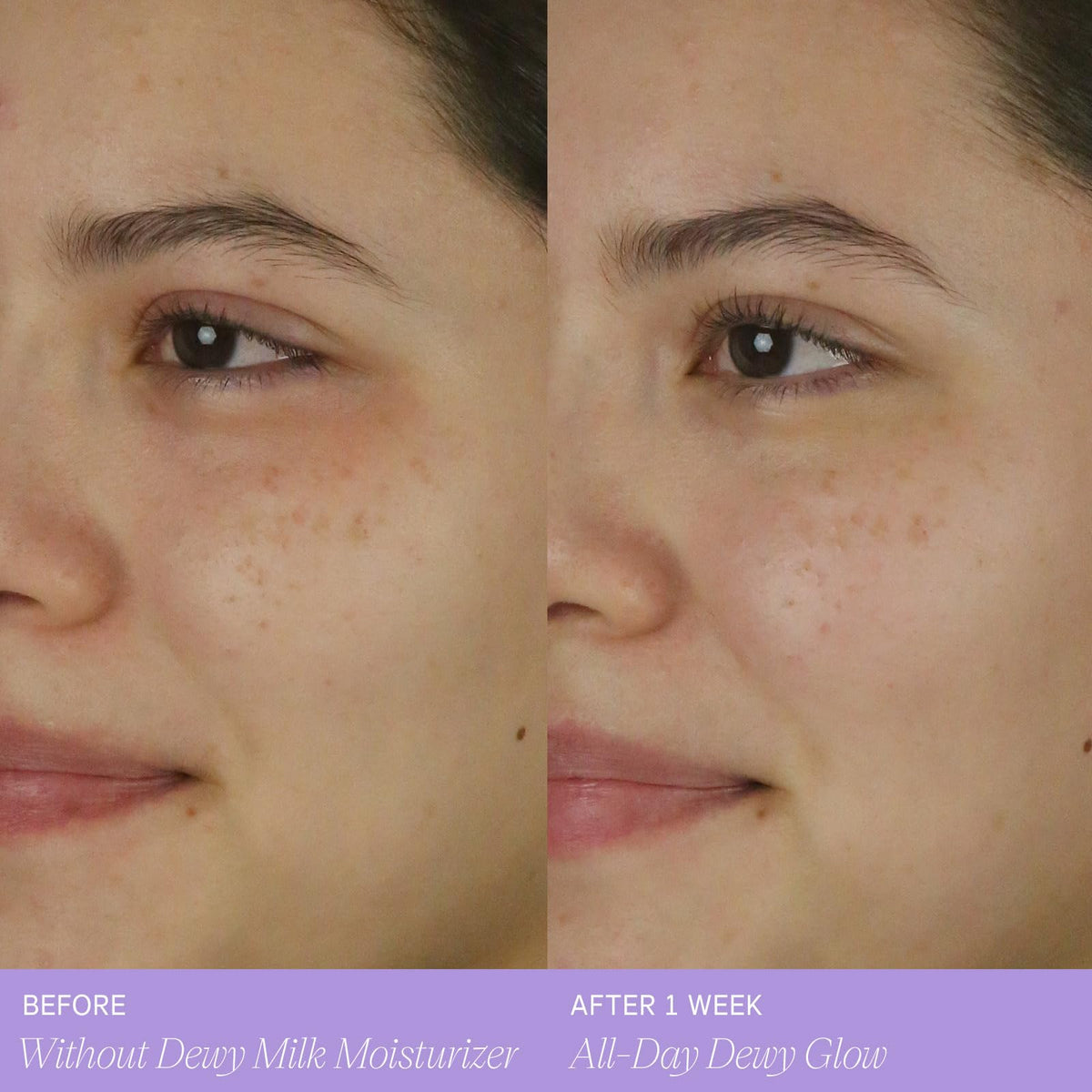 TATCHA dewy milk on bathroom shelf in lifestyle scene suggesting daily routine benefit