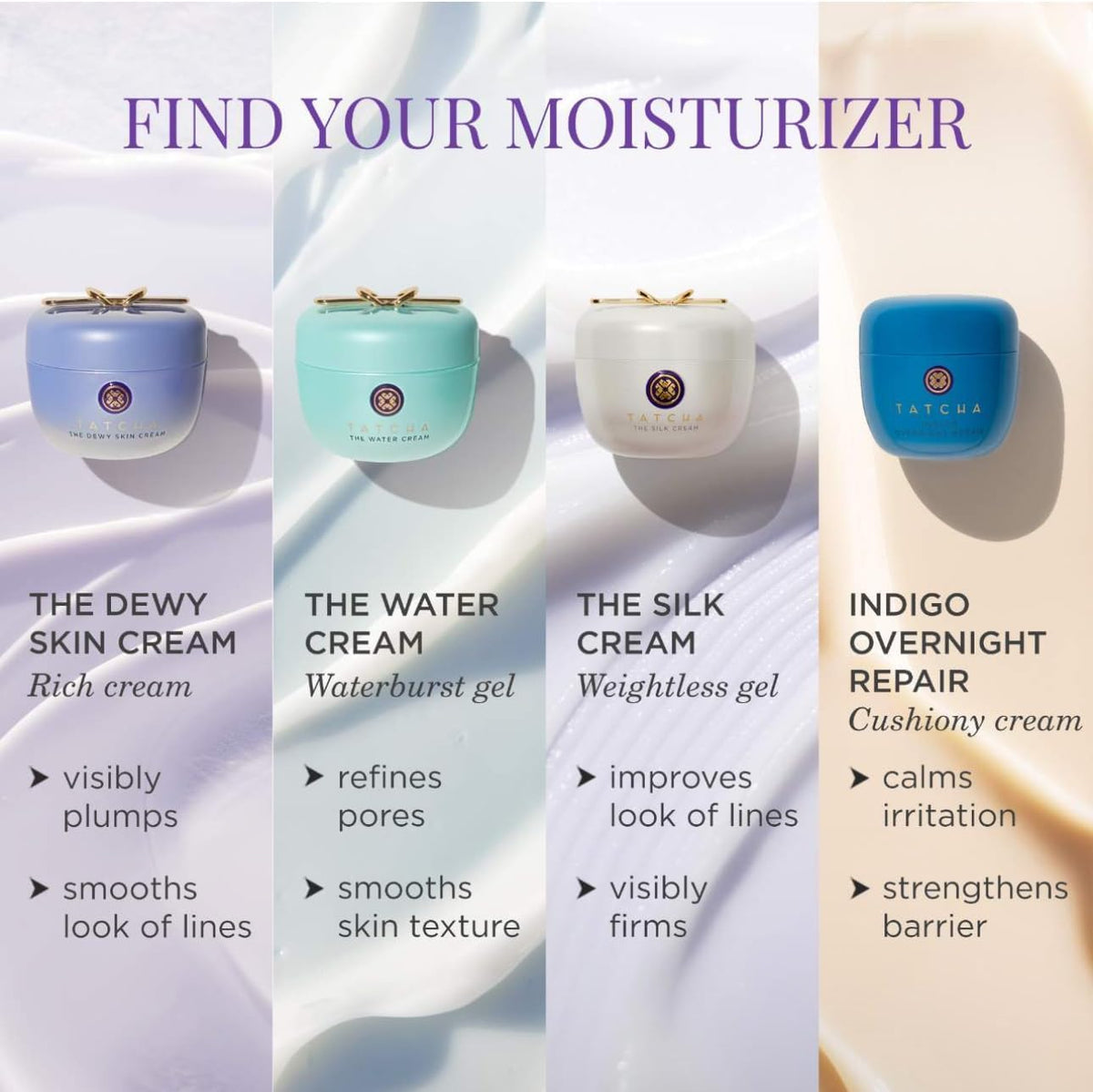 TATCHA back label close-up showing ingredient highlights for skin barrier support