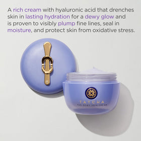 TATCHA close-up of cream texture displaying rich hydration and smooth finish