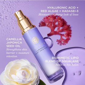 TATCHA mist placed in a purse lifestyle scene for on‑the‑go refreshing benefits