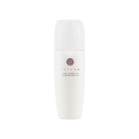 TATCHA front packaging showing bottle and branding, conveys luxe cleansing