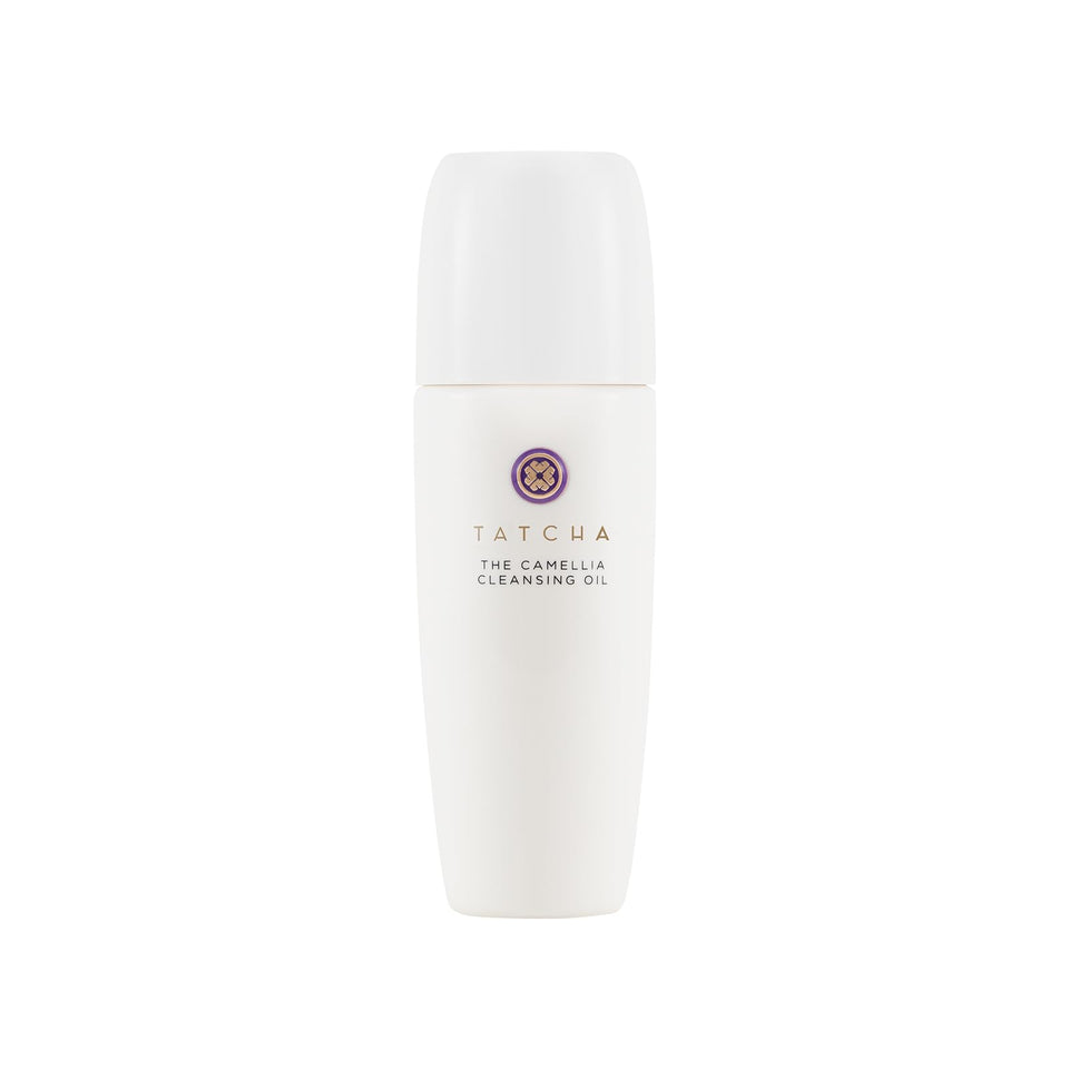 TATCHA front packaging showing bottle and branding, conveys luxe cleansing