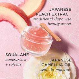 TATCHA Kissu lip mask on bedside table lifestyle scene promoting nighttime repair