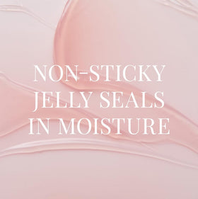 TATCHA Kissu lip mask jelly texture close-up illustrating smooth, non-sticky hydration