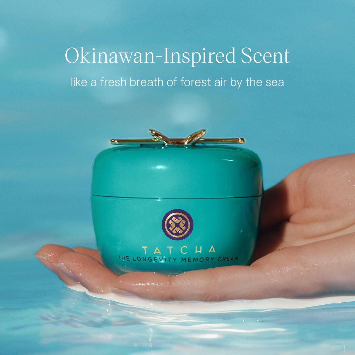 TATCHA jar on vanity conveying daily routine ease and clean design