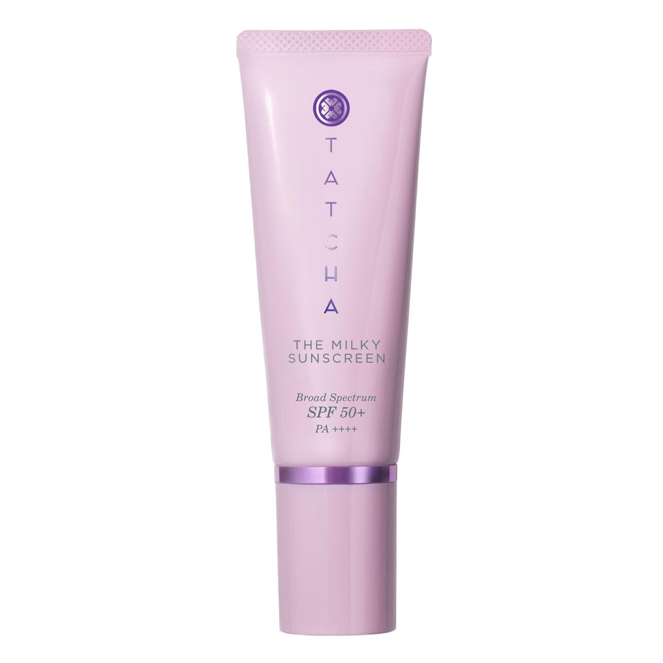 TATCHA bottle front view showing sleek packaging and SPF benefit