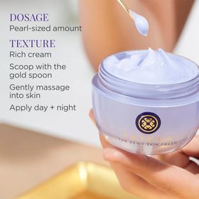 TATCHA ingredient flatlay of rice and tea signaling skin-plumping nutrition