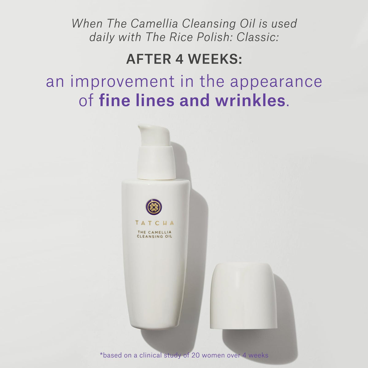 TATCHA oil in hand demonstrating gentle application and glide