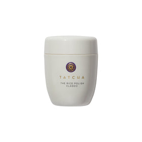 TATCHA jar front view showing elegant packaging and gentle polish benefits