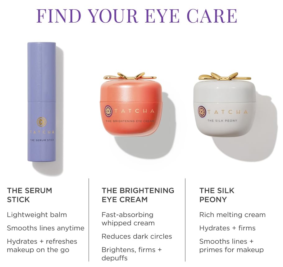 TATCHA serum stick packaging and branding highlighting elegant design and giftability benefit