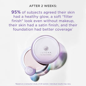 Tatcha label and cap detail highlighting premium design and ingredient clarity benefit