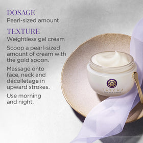 TATCHA jar on bathroom shelf styled for organized skincare routine benefit