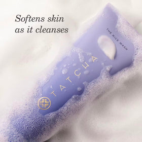 TATCHA foam texture on hand demonstrating gentle lather and softness