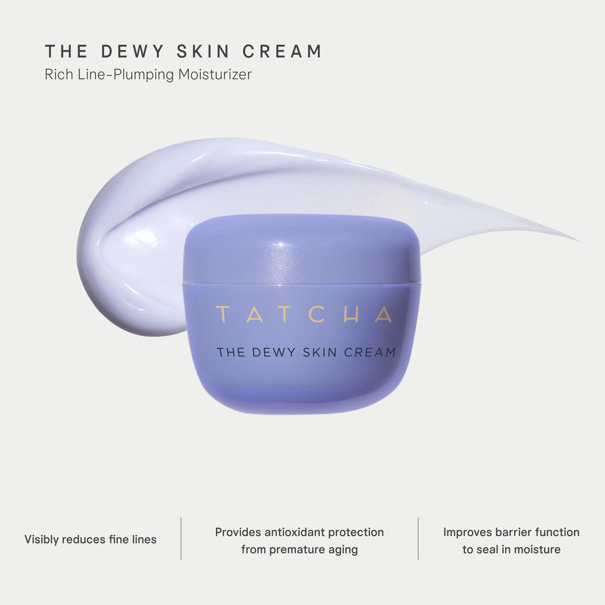 TATCHA Water Cream pumped onto fingertip showing lightweight hydration and smoothness