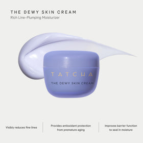 TATCHA Water Cream pumped onto fingertip showing lightweight hydration and smoothness