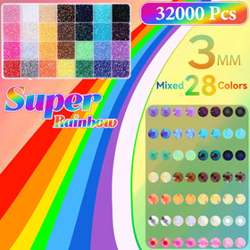 Tatiwoo 28-compartment storage grid open with sorted colorful rhinestones for convenience