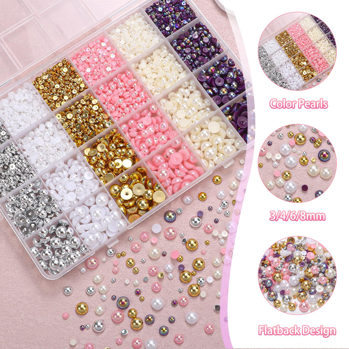 Tatiwoo close-up of pearl texture and shine, highlights smooth ABS finish