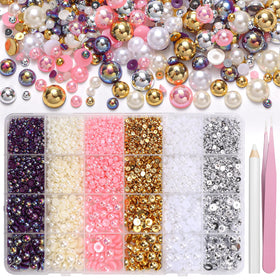 Tatiwoo front packaging showing 9000pcs mixed half pearls, perfect storage